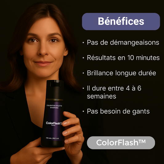 ColorFlash™ – Le shampoing colorant qui transforme vos racines en 10 minutes